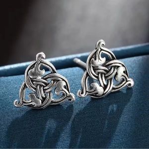 Celtic Knot Stud Post Sterling Overlay Copper Earrings